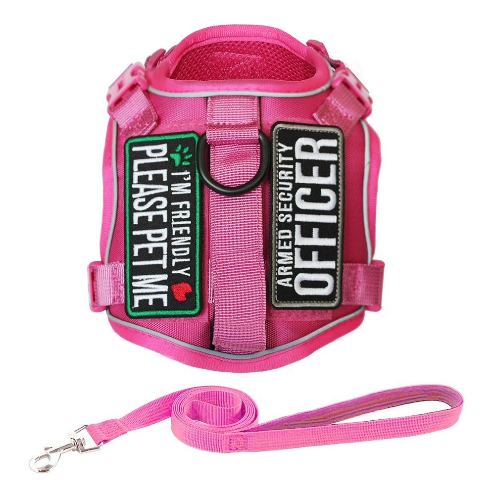 Tactical Harness for Small Dogs with Control Handle - Pink Harness Set