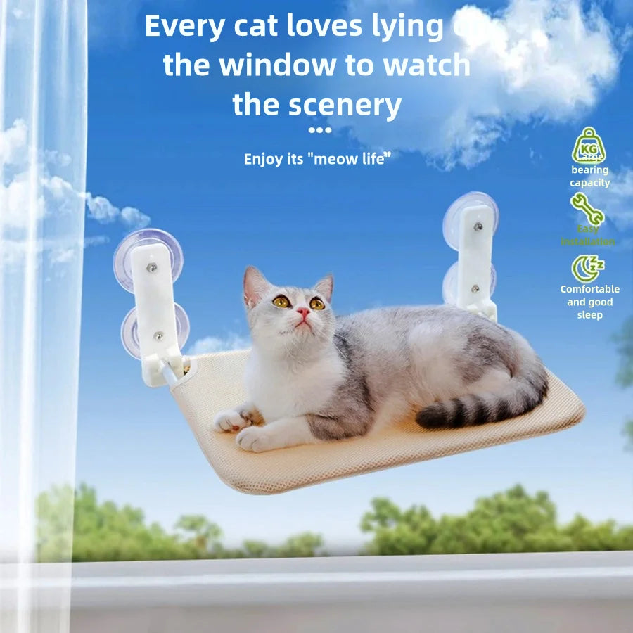 Foldable Cat Window Perch with Suction Cups