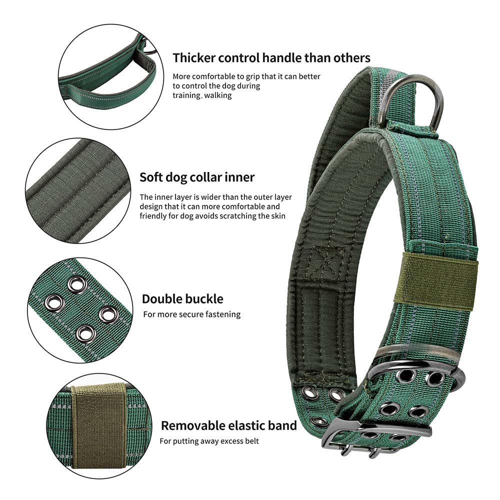 Heavy-Duty Tactical Dog Collar with Double Buckle – photo 2