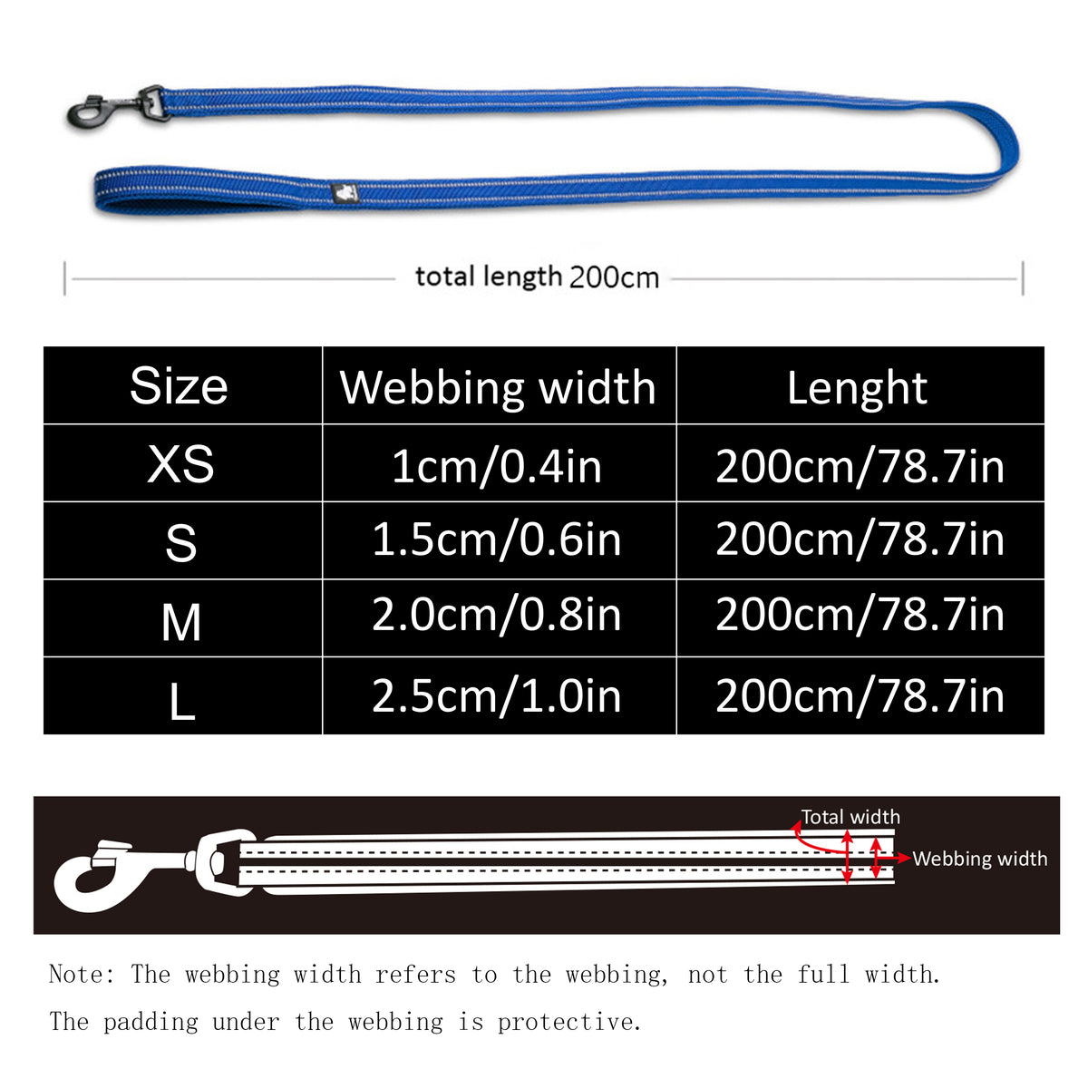 TRUELOVE Reflective Padded Dog Leash