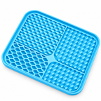 Blue silicone suction lick mat