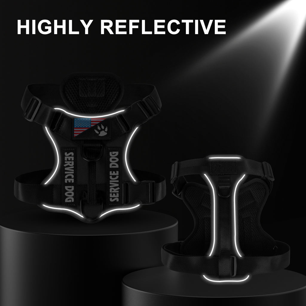 Reflective Service Dog Harness with 5 Patches