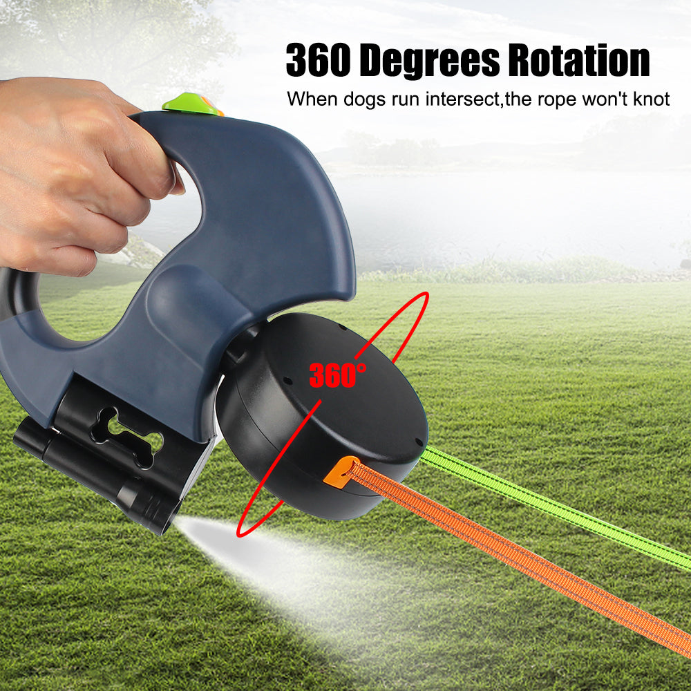 3m Retractable Dog Leash with LED & Bag Holder
