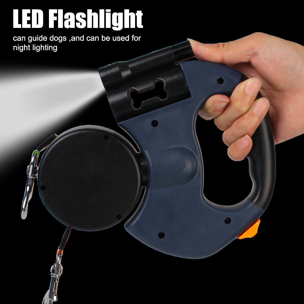 3m Retractable Dog Leash with LED & Bag Holder