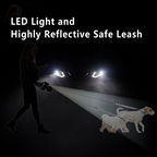 3m Retractable Dog Leash with LED & Bag Holder