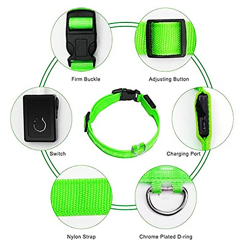 USB Rechargeable LED Safety Dog Collar