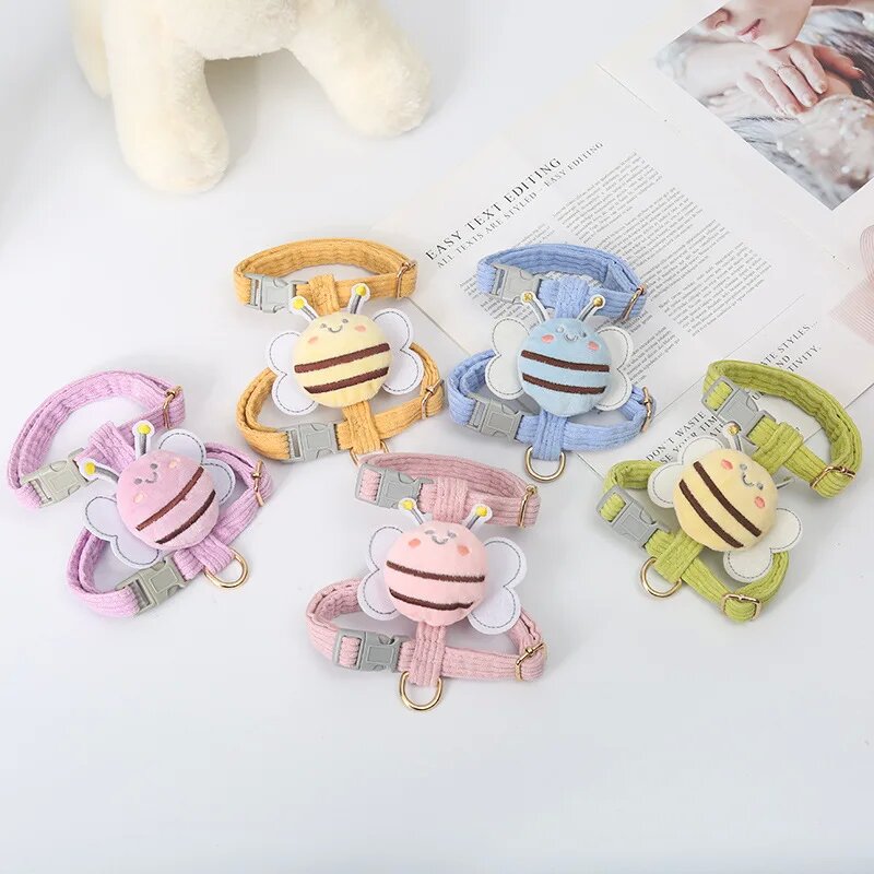Cute Character Pet Harness & Leash Set – Adjustable for Cats & Small Dogs