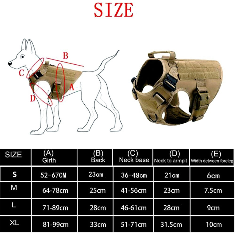 Heavy-Duty Tactical Dog Harness with Handle