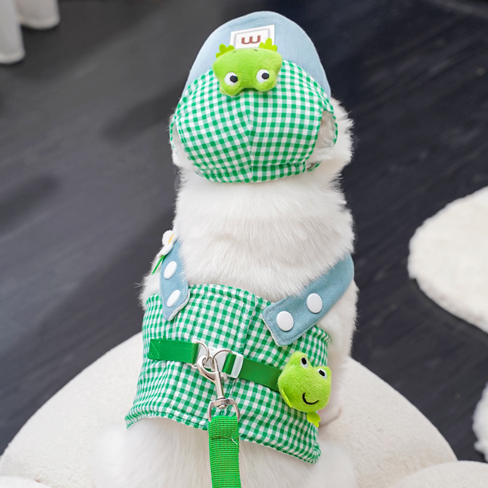 Duck & Frog Harness Set with Leash & Cap – Small Dogs & Cats