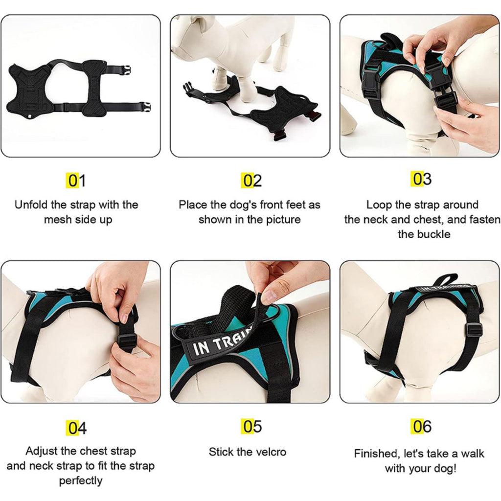 Reflective Service Dog Harness with 5 Patches