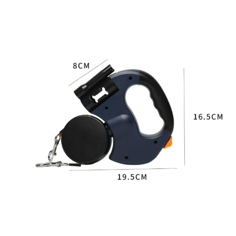 3m Retractable Dog Leash with LED & Bag Holder