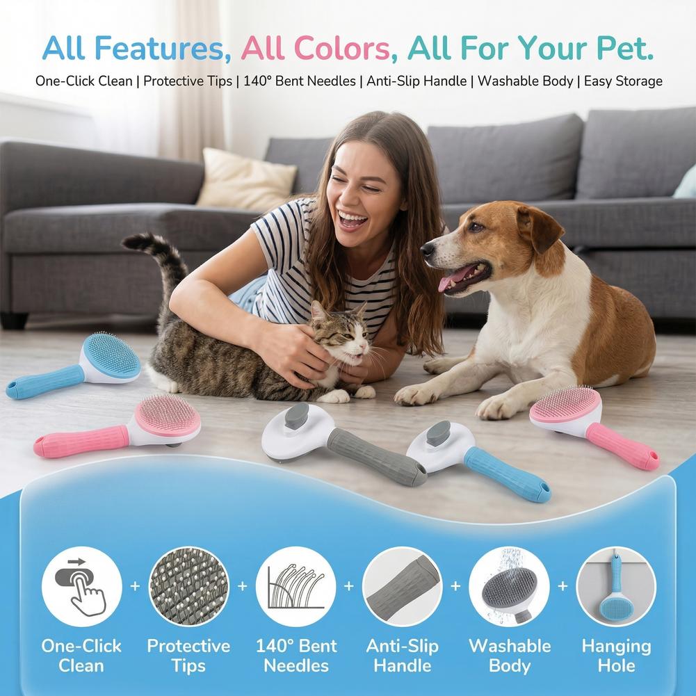 Self-Cleaning Pet Grooming Brush – photo 6