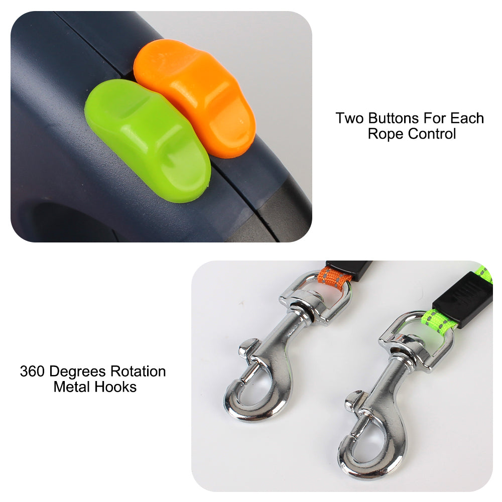 3m Retractable Dog Leash with LED & Bag Holder