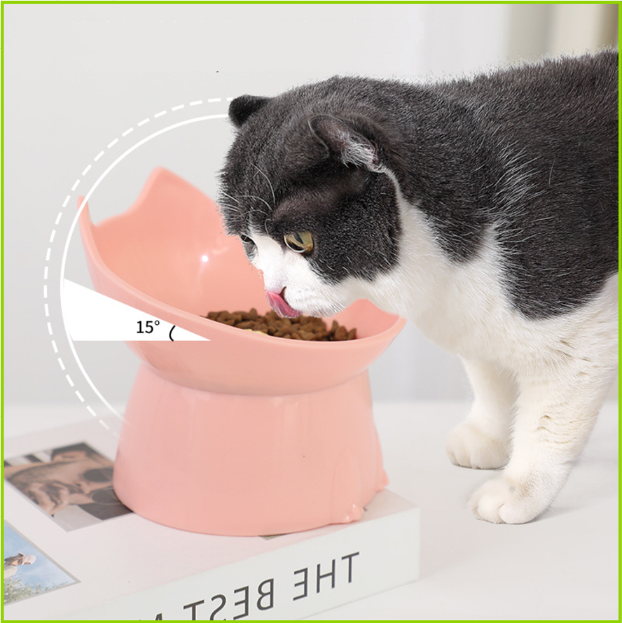 New cat bowl with long ears and high feet bowl with cat and dog neck protection 