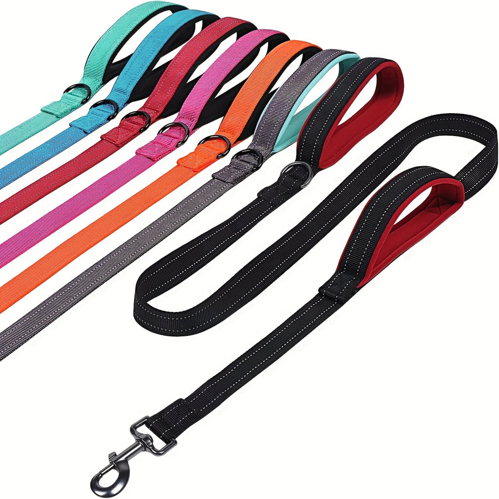 Reflective Double-Handle Training Dog Leash | Barkave Pets
