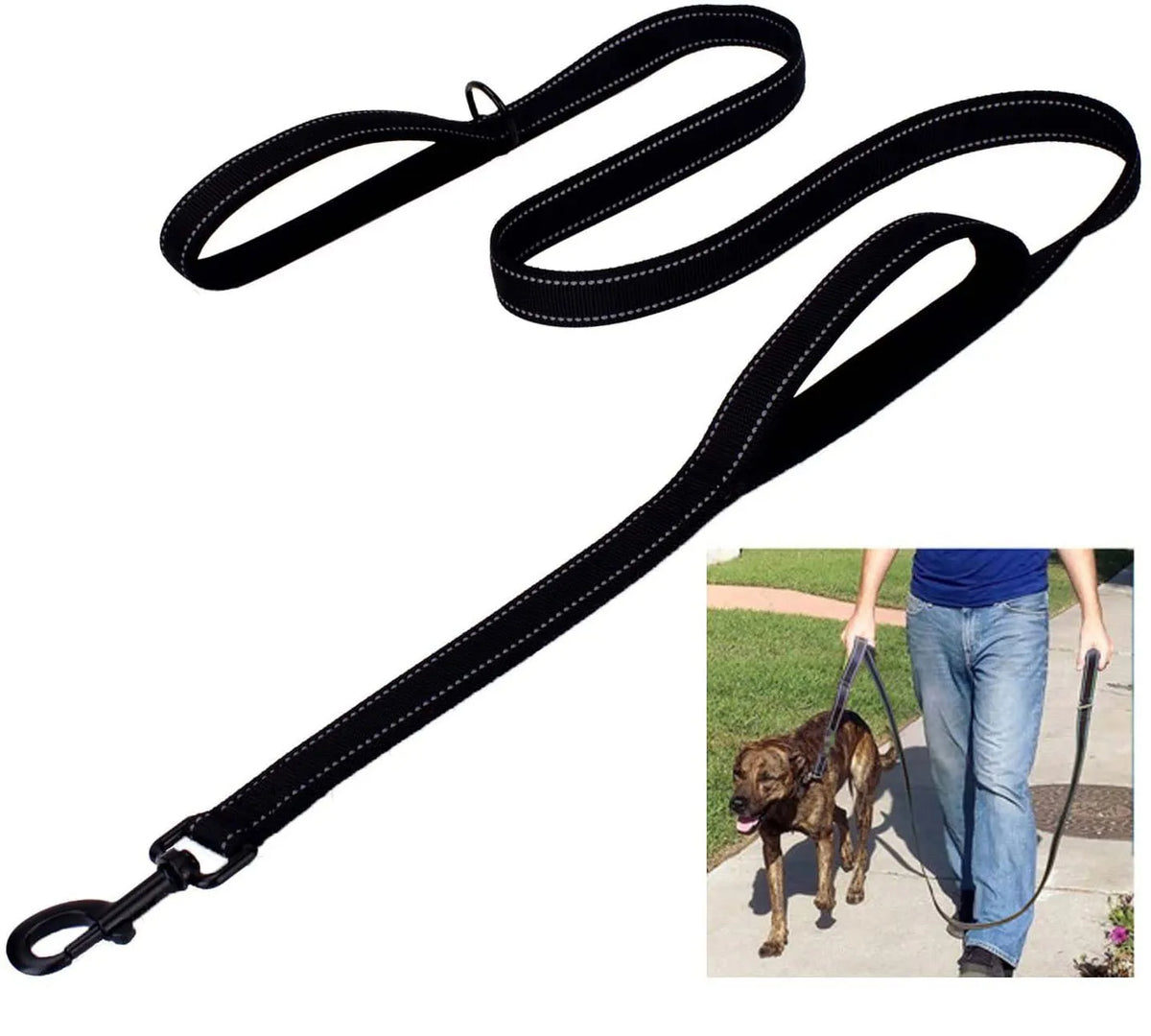 Double-Handle Reflective Training Dog Leash – photo 3