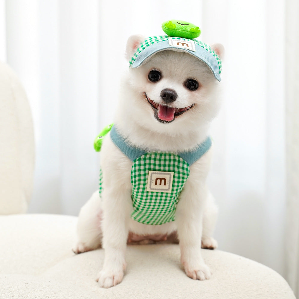 Duck & Frog Harness Set with Leash & Cap – Small Dogs & Cats