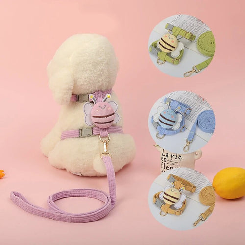 Cute Character Pet Harness & Leash Set – Adjustable for Cats & Small Dogs