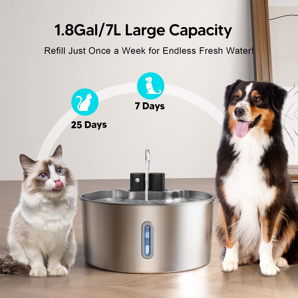 7L Stainless Steel Sensor Pet Water Fountain – photo 3